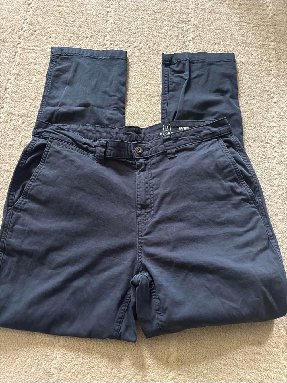 George Men's Dark Navy Chinos